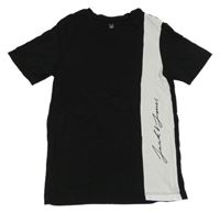 Černo-bílé tričko s nápisem Jack & Jones