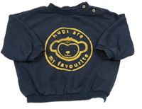 Tmavomodrá oversize mikina na opicí George