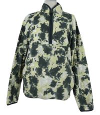 Pánská tmavošedo-žlutá vzorovaná fleecová mikina Primark 