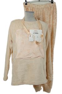 Nové - Dámské broskové plyšové pyžamo s obrázkem Pepco 