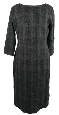 Dámské tmavošedo-vínové kostkované pletené šaty Hobbs 