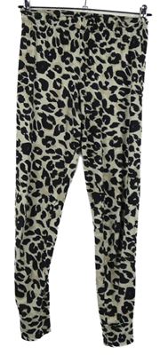 Dámské béžovo-černé vzorované pyžamové kalhoty Peacocks 