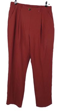 Dámské tmavočervené volné kalhoty Primark 