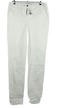 Nové - Dámské bílé plátěné chino kalhoty Next vel. 12L