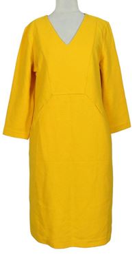 Dámské šafránově žluté žebrované šaty Boden 