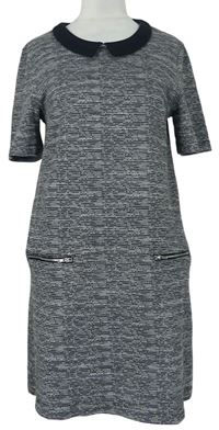 Dámské černo-bílé melírované pletené šaty H&M