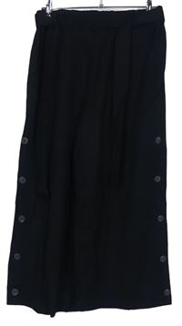 Dámské černé volné culottes kalhoty s páskem Blind Date 