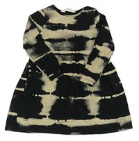 Černo-béžové batikované bavlněné šaty H&M