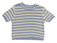 Modro-smetanový pruhovaný crop svetr M&S