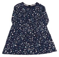 Tmavomodré vzorované bavlněné šaty Y.F.K.