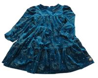 Petrolejové sametové šaty s obrázky M&S