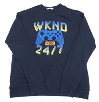 Tmavomodrá mikina s ovladačem H&M