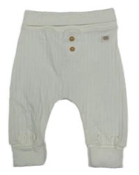 Bílé žebrované bavlněné tepláky F&F