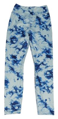 Světlemodro-tmavomodré batikované legíny Shein