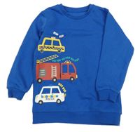 Modrá mikina s taxi a hasiči Matalan