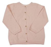 Světlerůžový minky propínací svetr H&M