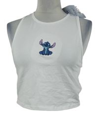 Nové - Dámský bílý crop top se Stitchem Primark