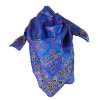 Dámský modrý šátek se vzorem 