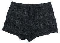 Černé žíhané bavlněné kraťasy H&M