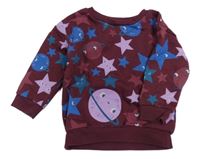 Vínová mikina s hvězdami a planetami Primark
