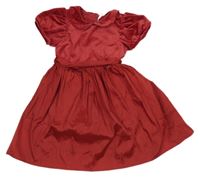 Rubínové sametovo/šusťákové slavnostní šaty s páskem Next