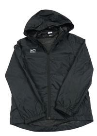 Černá šusťáková nepromokavá sportovní bunda s kapucí Sondico