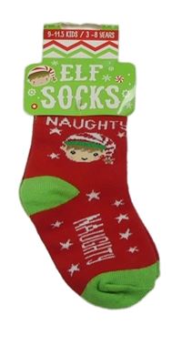 Nové - Červeno-zelené ponožky s Elfy 