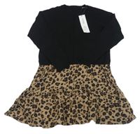 Nové - Černé pletené šaty s vzorovanou sukní George