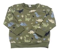 Khaki mikina s dinosaury Topomini