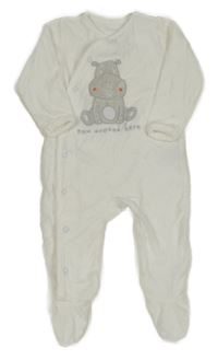 Bílý sametový overal s hrochem St. Bernard