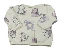 Bílá mikina se zvířátky Next