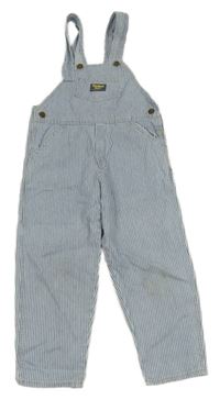 Světlemodro-bílé pruhované laclové rifle OshKosh