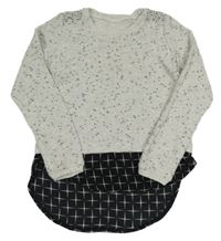 Světlešedo-černý melírovaný svetr s korálky Yigga