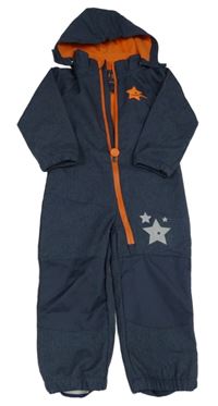 Tmavomodrá melírovaná softshellová kombinéza s hvězdou a kapucí Tchibo