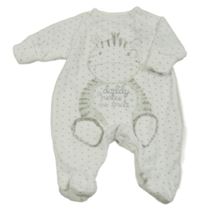 Bílý sametový overal s hvězdami a zebrou Next