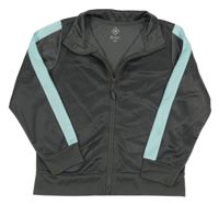 Tmavošedo-pomněnková sportovní propínací mikina