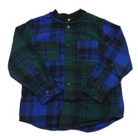 Modro-zeleno-černá kostkovaná flanelová košile M&S