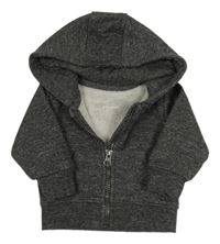 Tmavošedá melírovaná propínací mikina s kapucí Primark