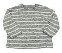 Šedo-bílé pruhované úpletové triko F&F