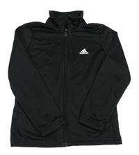 Černá propínací sportovní mikina s logem Adidas