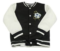 Černo-bílá baseballová mikina s míčem 