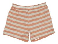 Bílo-růžové pruhované teplákové kraťasy Topolino