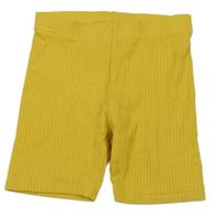 Okrové žebrované elastické kraťasy George