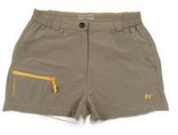 Hnědé šusťákové outdoorové kraťasy s kapsou Quechua