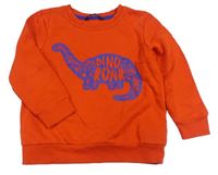 Červená mikina s dinosaurem George