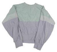 Levandulovo-světlezelená crop mikina H&M