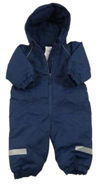 Nové - Tmavomodrá šusťáková zimní kombinéza s kapucí Primark