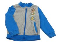 Šedo-modrá propínací mikina s pejsky - Tlapková patrola Nickelodeon 