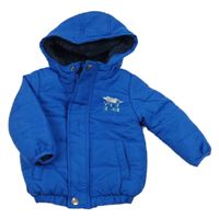 Safírová šusťáková zimní bunda s vesmírnou lodí a kapucí Lupilu