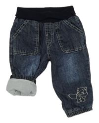 Tmavomodré podšité rifle s gumovým pasem C&A